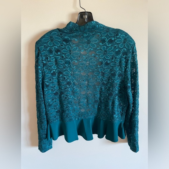 R & M Richards Emerald Green Sleeveless Dress with Jacket.  Size 14.  Never worn - Picture 7 of 10